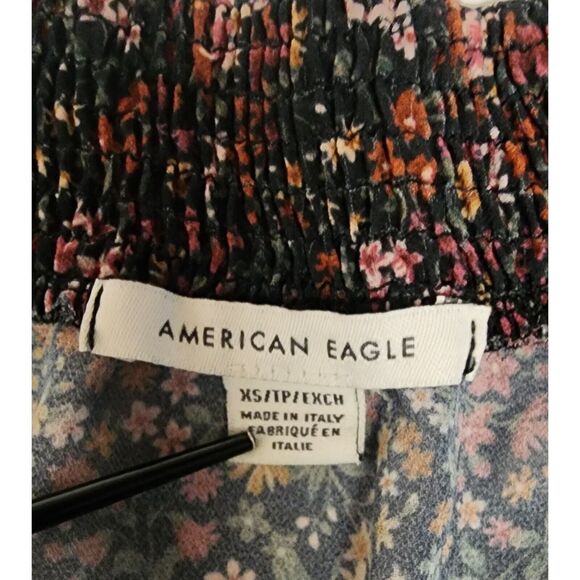 American Eagle Floral Dress Babydoll Long Leeve Dress Small Button Down Size XS - Picture 7 of 8